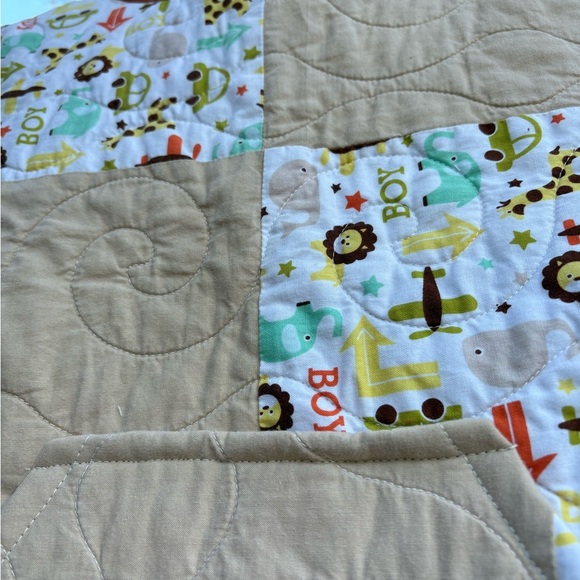 2T/3T Vintage Patchwork Quilted Jacket with Rust Sleeves - Picture 7 of 7